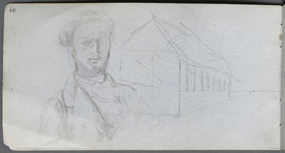 Luonnoskirja, sivu 99: Study of Figure, Building tekijältä Ernest Meissonier