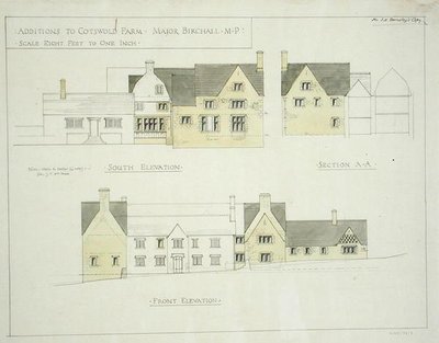 Lisäys Cotswoldin maatilalle, Gloucestershire tekijältä Ernest William Gimson