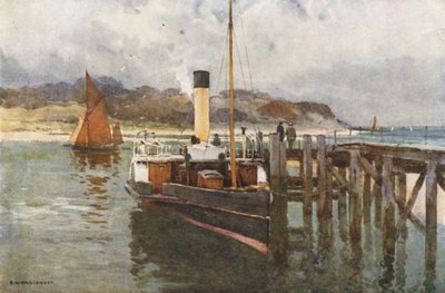 Bembridge Harbour (väri litho) tekijältä Ernest William Haslehust