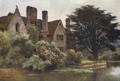 Brinsop Manor (väri litho) tekijältä Ernest William Haslehust