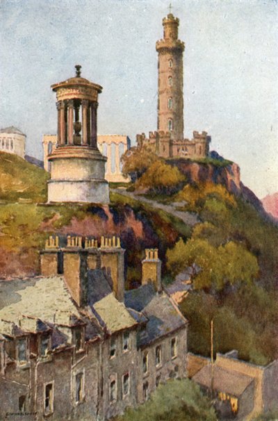 Calton Hill (väri litho) tekijältä Ernest William Haslehust