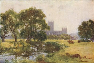 Canterbury Stourista (väri litho) tekijältä Ernest William Haslehust