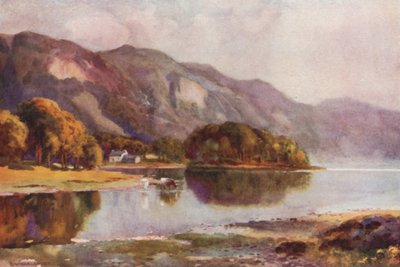 Derwentwater from Friars Crag (väri litho) tekijältä Ernest William Haslehust