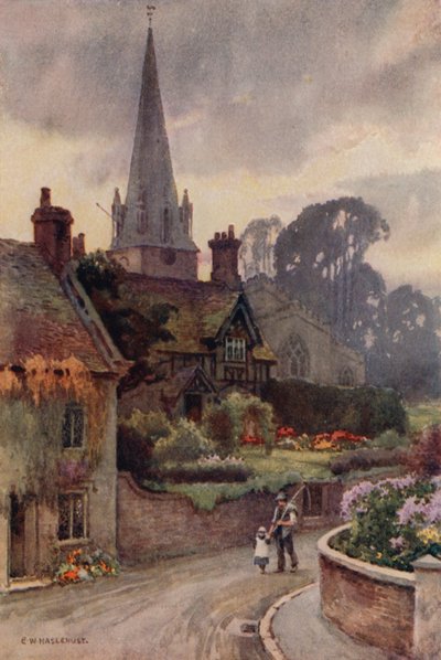 Edwinstowe (väri litho) tekijältä Ernest William Haslehust