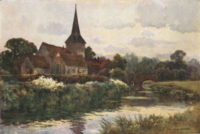 Fordwich (väri litho) tekijältä Ernest William Haslehust