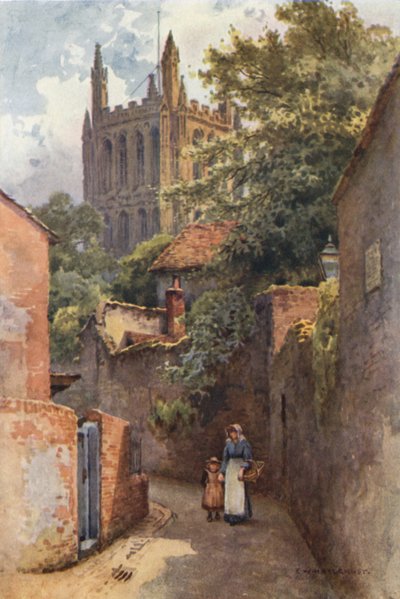 Gwynne Street Nell Gwynnen syntymäpaikalta (värilitho) tekijältä Ernest William Haslehust