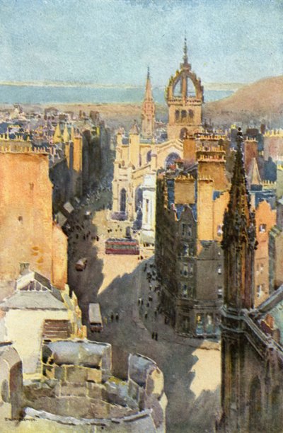 High Street (väri litho) tekijältä Ernest William Haslehust
