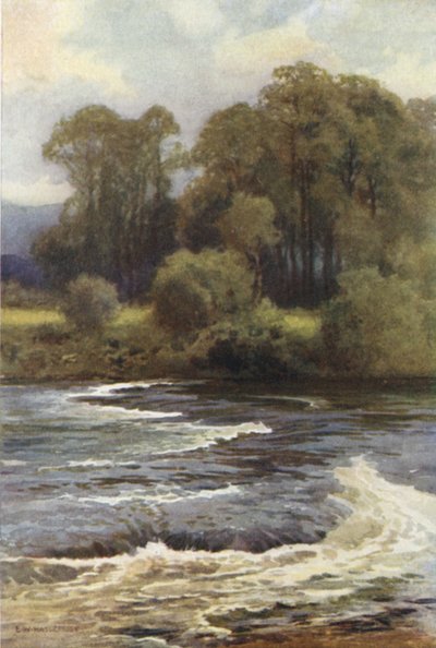 Monnington Falls (väri litho) tekijältä Ernest William Haslehust