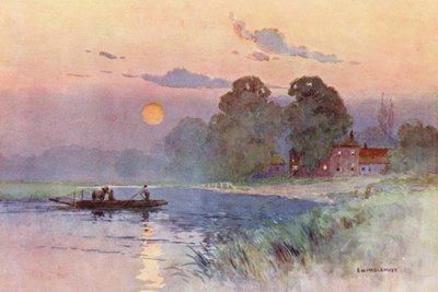 Thames-joki: Ouseleyn kellot (värilitografia). tekijältä Ernest William Haslehust