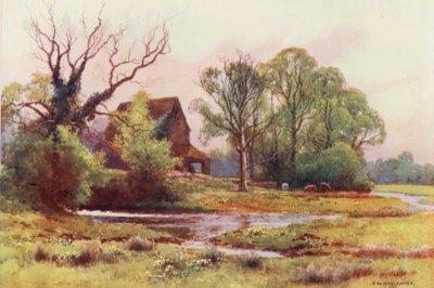 Thames-joki: Upper Somerford Mill (värilitro). tekijältä Ernest William Haslehust