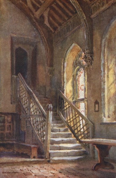 Veljesten sali, St. Cross (värilitho) tekijältä Ernest William Haslehust