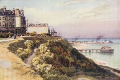 Leas, Folkestone (väri litho) tekijältä Ernest William Haslehust