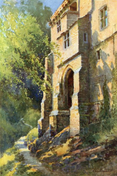 Palatsi, Dunfermline (väri litho) tekijältä Ernest William Haslehust