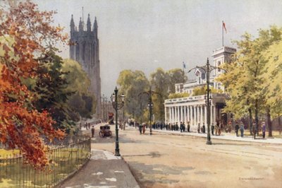 The Parade and Pump Room, Leamington (väri litho) tekijältä Ernest William Haslehust