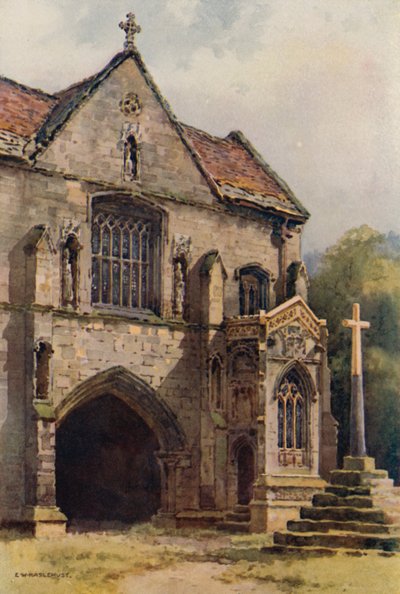 Priory Gateway, Worksop (väri litho) tekijältä Ernest William Haslehust