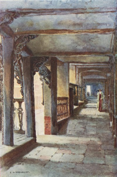 The Rows, Watergate Street (väri litho) tekijältä Ernest William Haslehust