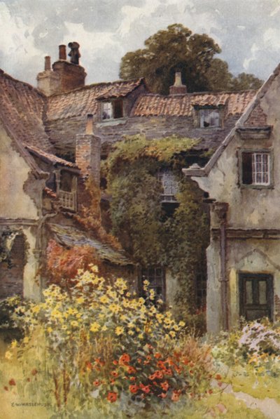 Thorp Prebendal House, Ripon (väri litho) tekijältä Ernest William Haslehust