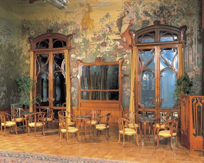 Suuren hotellin aulan sisätilat, Villa Igea, Palermo, Sisilia, Italia tekijältä Ernesto Basile