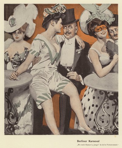 Berliinin karnevaali (väri litho) tekijältä Ernst (after) Heilemann