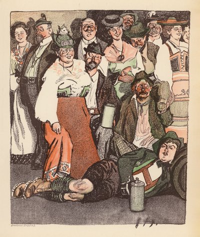Berliinin Balle von Rideamuksen kuvitus (värilitografia) tekijältä Ernst (after) Heilemann