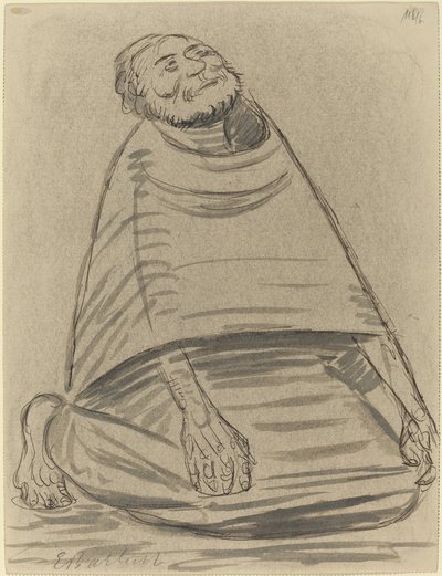 Mies polvistui tekijältä Ernst Barlach