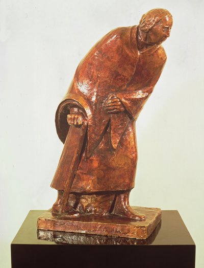 Vanha nainen kävelysauvalla, 1913 (pronssi) tekijältä Ernst Barlach
