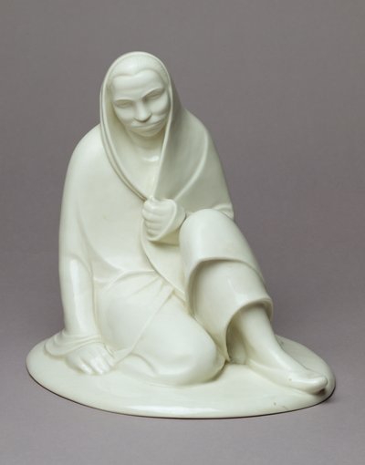 Istuva tyttö, 1907-08 (posliini) tekijältä Ernst Barlach