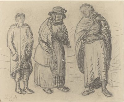 Kolme hahmoa, 1913. tekijältä Ernst Barlach