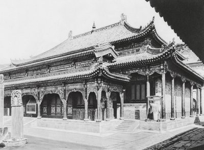 Wu tai shan, Hien tung sze, Shansi, Suuri rukoushuone (s/w-kuva). tekijältä Ernst Boerschmann