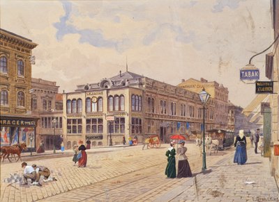 Schwendergasse Wienissä Schwenderin Colosseumin kanssa tekijältä Ernst Graner