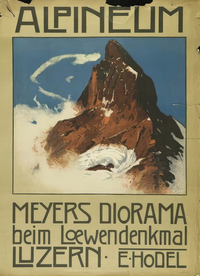 Meyersin diorama Leijonamonumentilla Luzernissa tekijältä Ernst Hodel