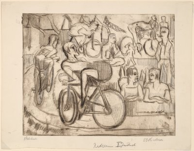 Pyöräily, 1926. tekijältä Ernst Ludwig Kirchner