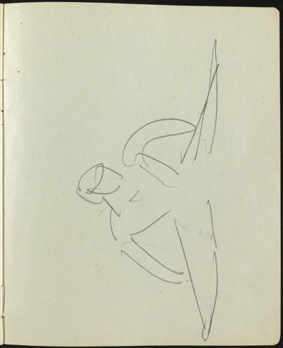 Tanssijat ja esiintyjät sivu luonnoskirjasta, c. 1911. tekijältä Ernst Ludwig Kirchner