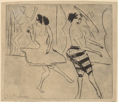 Tanssijat studiossa, 1911. tekijältä Ernst Ludwig Kirchner