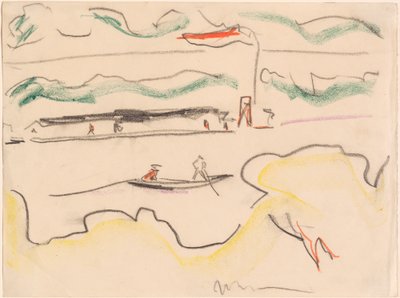 Elben maisema lähellä Dresdeniä, 1909. tekijältä Ernst Ludwig Kirchner