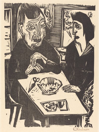 Vanha ja nuori nainen Vanha ja nuori nainen, 1921. tekijältä Ernst Ludwig Kirchner