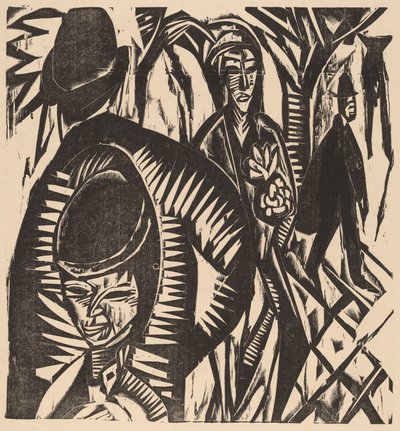 Katukohtaus sateen jälkeen, 1914. tekijältä Ernst Ludwig Kirchner
