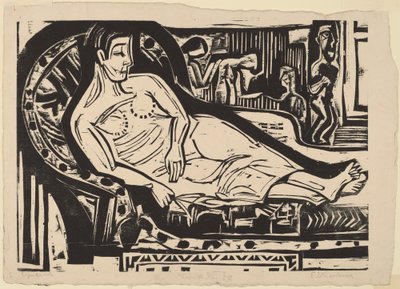 Nainen makaa sohvalla, 1926. tekijältä Ernst Ludwig Kirchner