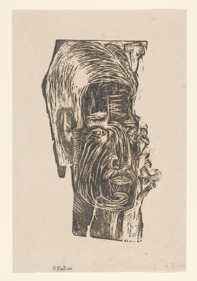 Tuntemattoman miehen muotokuva tekijältä Ernst Ludwig Kirchner (signed by artist)