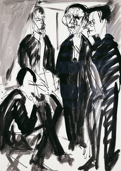 Ernst Ludwig Kirchner (1880-1938), taiteilija ja Die Brucke (Silta) -ryhmä Dresdenissä. tekijältä Ernst Ludwig Kirchner