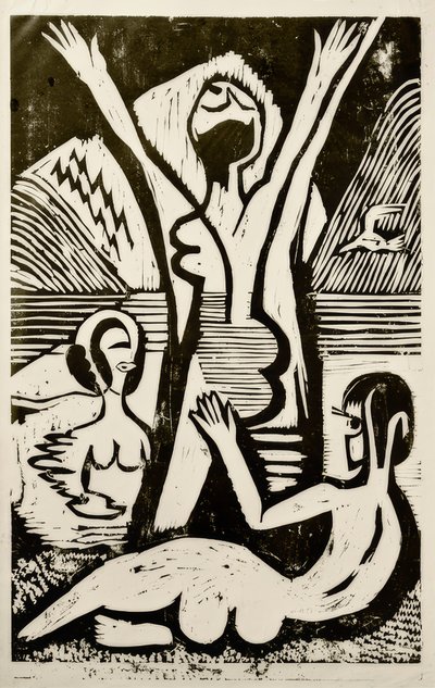 Uimareita järvellä tekijältä Ernst Ludwig Kirchner