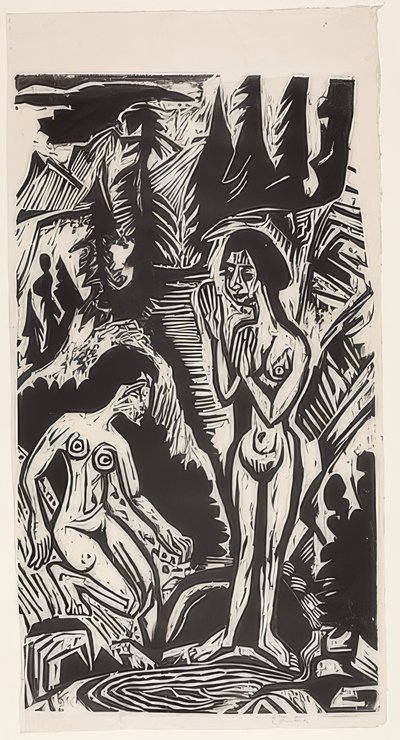 Uimarit kivissä. 1921 tekijältä Ernst Ludwig Kirchner