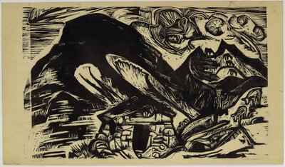 Vuoret ja vuoristomaja tekijältä Ernst Ludwig Kirchner
