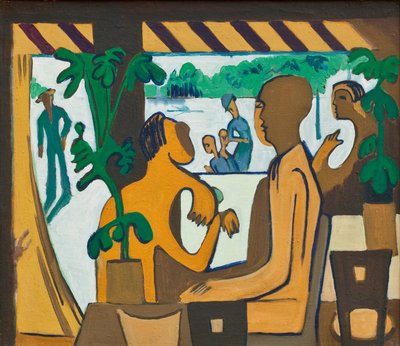 Ruskeat hahmot kahvilassa, 1928-1929 tekijältä Ernst Ludwig Kirchner