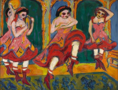 Czardastänzerinnen. 1908-20 tekijältä Ernst Ludwig Kirchner