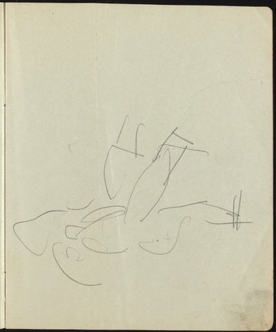 Tanssijat ja esiintyjät (sivu luonnoskirjasta) tekijältä Ernst Ludwig Kirchner