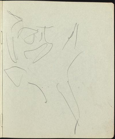 Tanssijat ja esiintyjät (sivu luonnoskirjasta) tekijältä Ernst Ludwig Kirchner