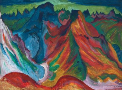 Die Berge Weissfluh und Schafgrind tekijältä Ernst Ludwig Kirchner