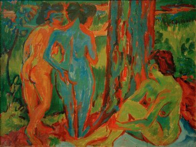 Drei Akte im Wald tekijältä Ernst Ludwig Kirchner