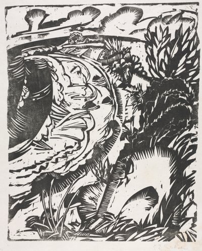 Dyynimaisema ja kaareva lahti tekijältä Ernst Ludwig Kirchner
